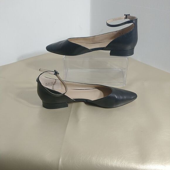 Franco Sarto Women's SZ 10M Slide Leather d'Orsay Flat Slide Shoes Black. - Picture 3 of 11